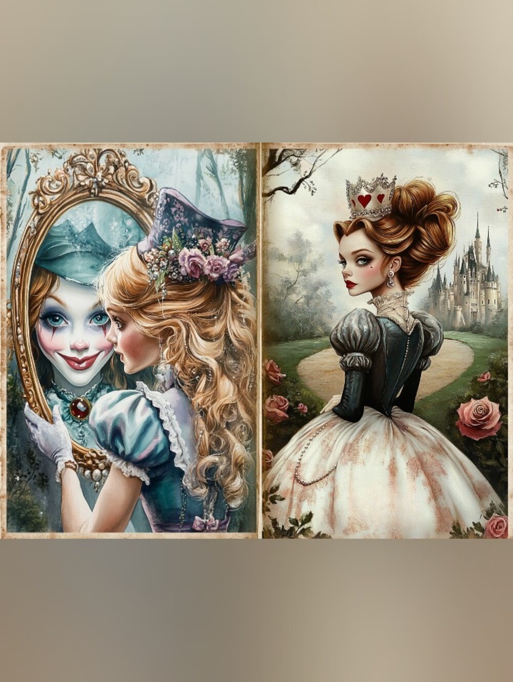 15pc=Alice Inspired Doudle Jurnal Sheets
